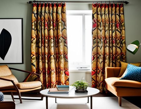 Abstract curtain design for your living room design - Asian Pain